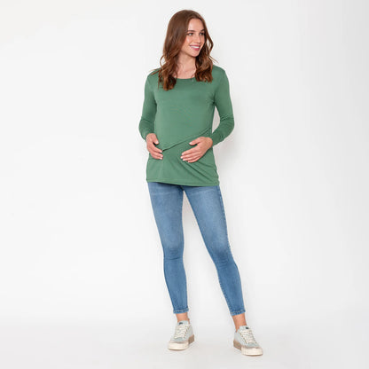 Polera de Lactancia - Verde Khaki | Nala Maternity