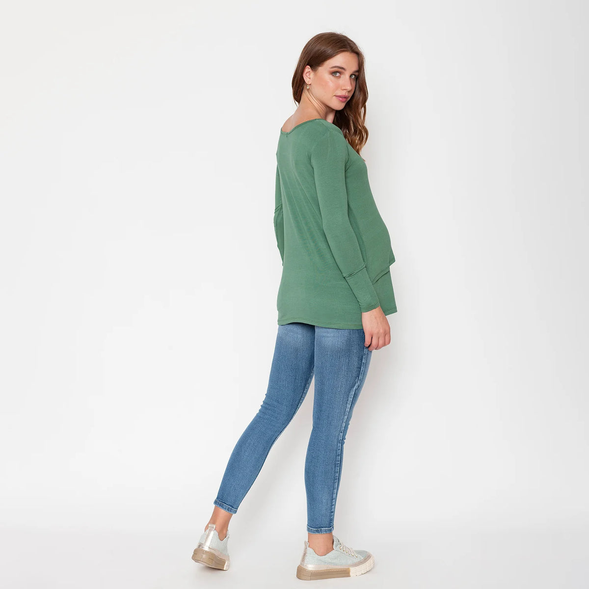 Polera de Lactancia - Verde Khaki | Nala Maternity