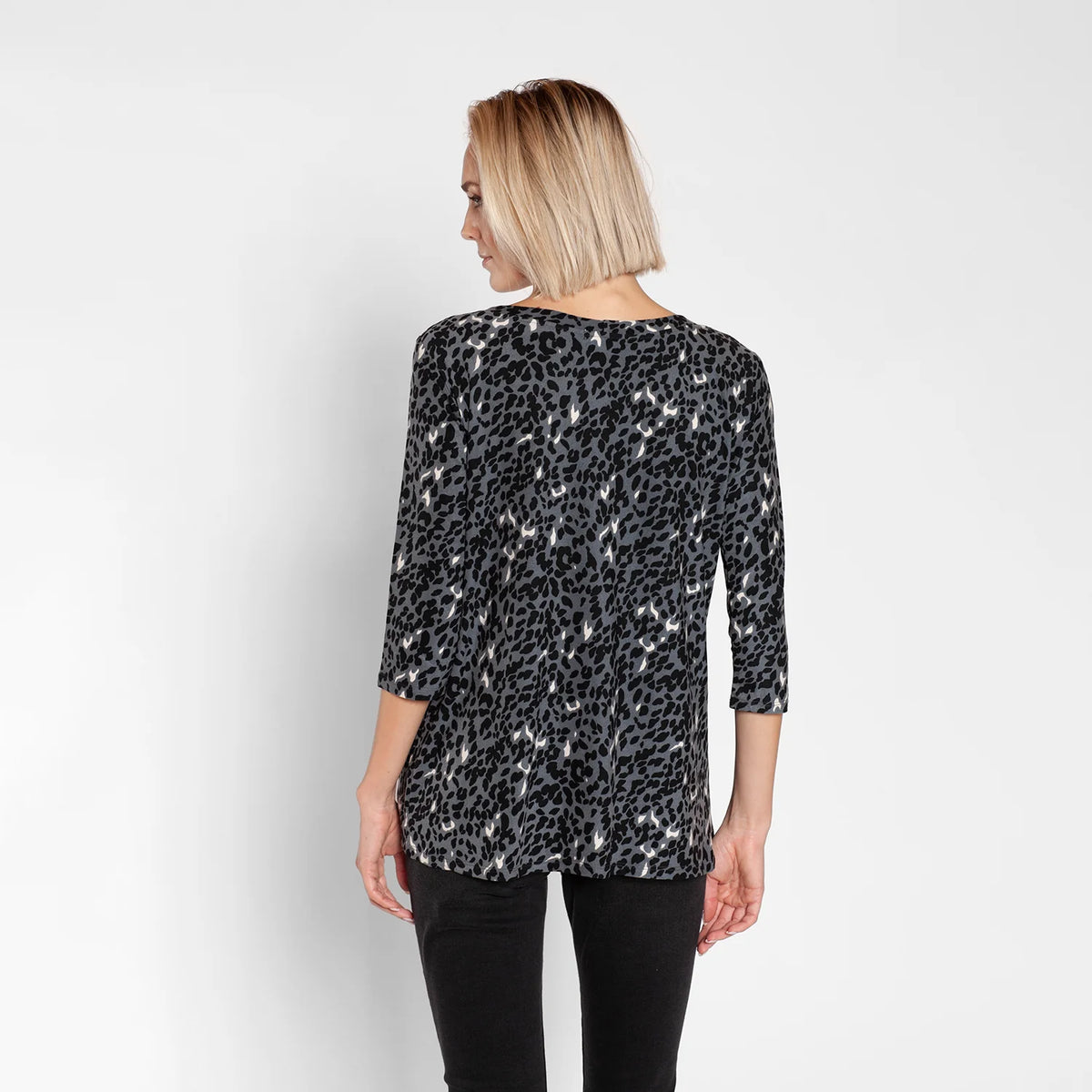 Polera de Lactancia - Animal Print Petróleo | Nala Maternity