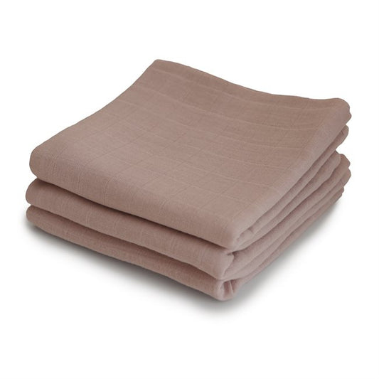 Pack de 3 Paños de Muselina de Algodón Orgánico - Natural Beige | Mushie