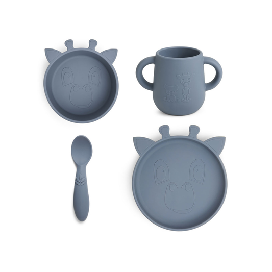Set de Comida de Silicona Jirafa Lykke - Mar de Bering | Nuuroo
