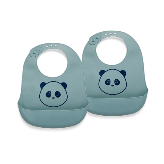 Pack de 2 Baberos de Silicona Alfie - Gris Plomo | Nuuroo