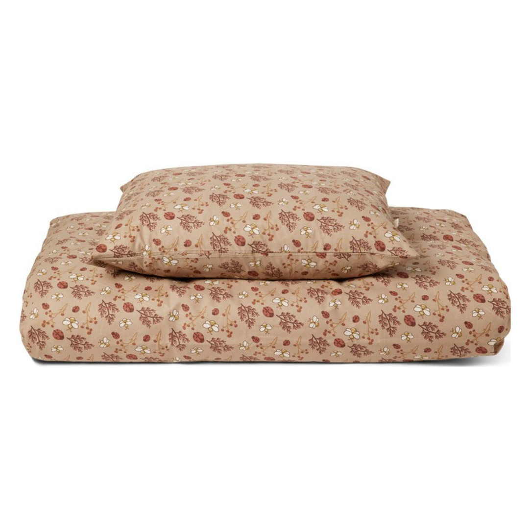 Cubre Plumón y Funda De Almohada - Arena - Abeja Flor | Nuuroo