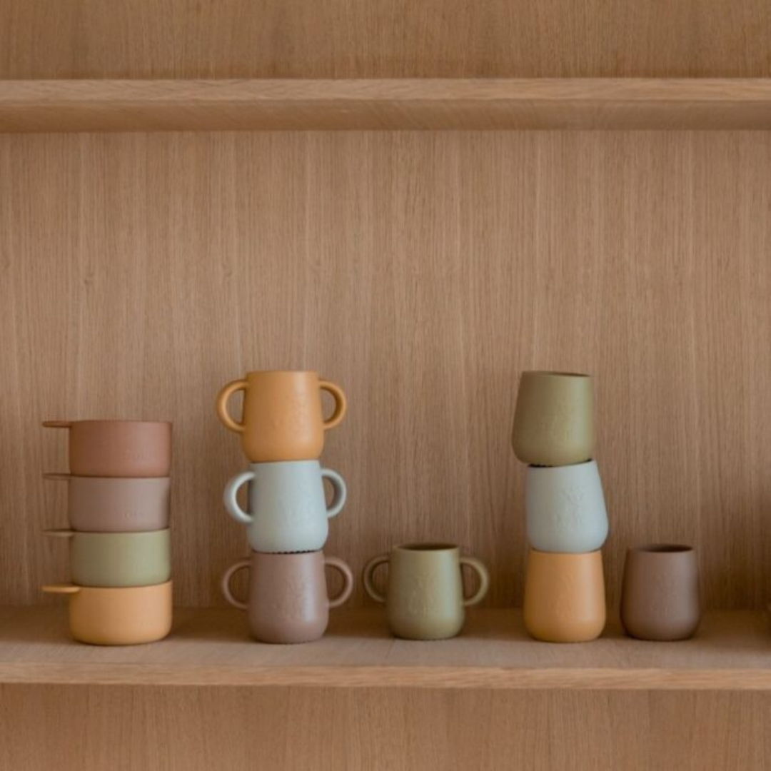 Pack 2 Vasos de Silicona Abel - Verde Oliva / Amarillo Empolvado | Nuuroo