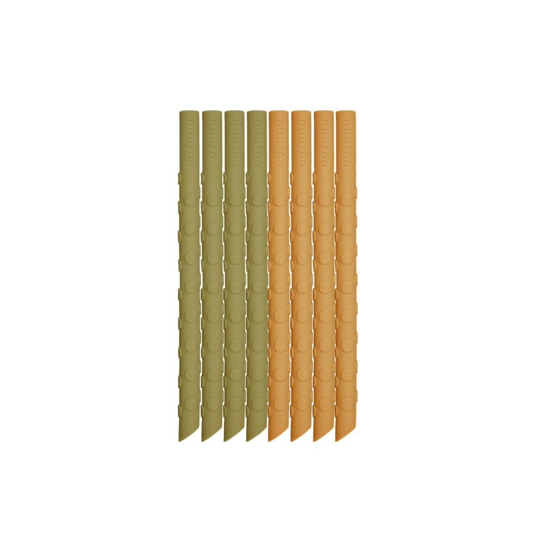 Set de 8 Bombillas de Silicona Ada - Verde Oliva / Amarillo Empolvado | Nuuroo