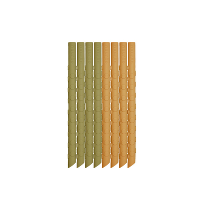 Set de 8 Bombillas de Silicona Ada - Verde Oliva / Amarillo Empolvado | Nuuroo