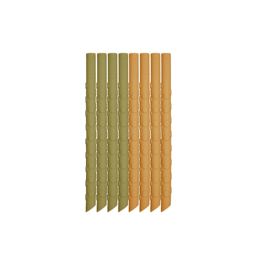 Set de 8 Bombillas de Silicona Ada - Verde Oliva / Amarillo Empolvado | Nuuroo