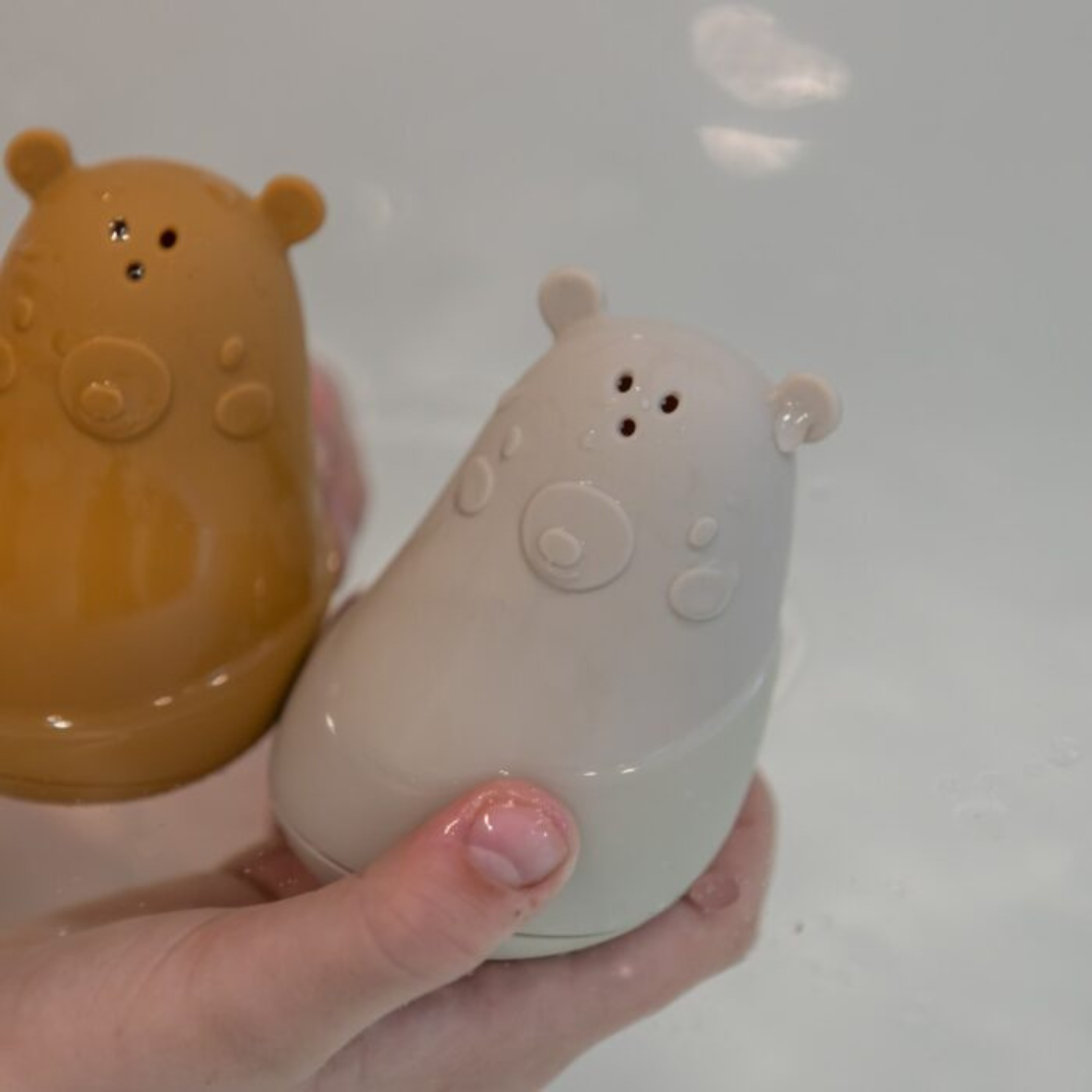 Pack de 2 Juguetes de Baño Silicona Joa - Crema / Marrón | Nuuroo