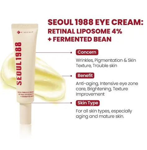 K SECRET SEOUL 1988  Eye Cream Retinal Liposome 4% + Fermented Bean 30ml