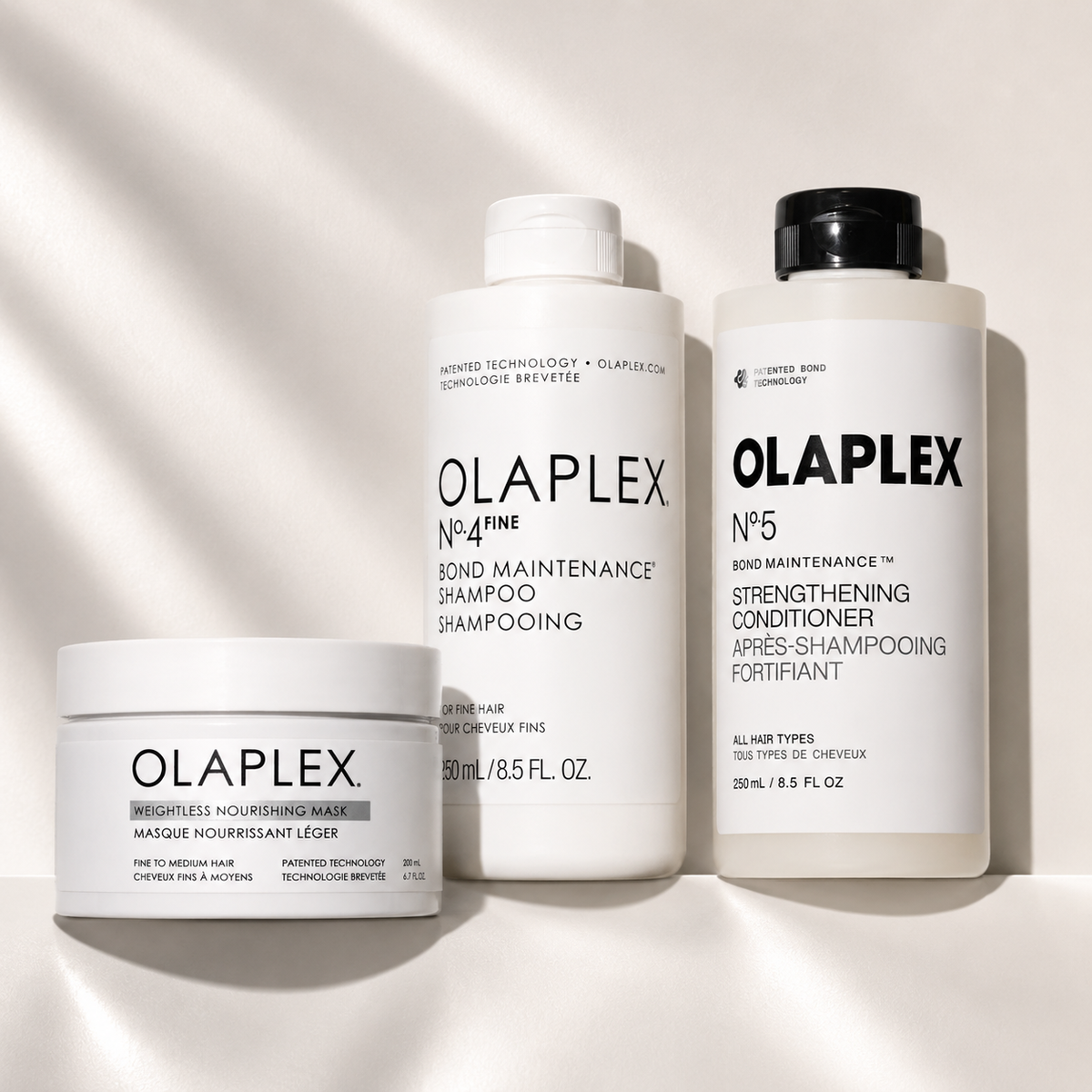 "OLAPLEX Fine Hair Volume & Repair Set packaging"