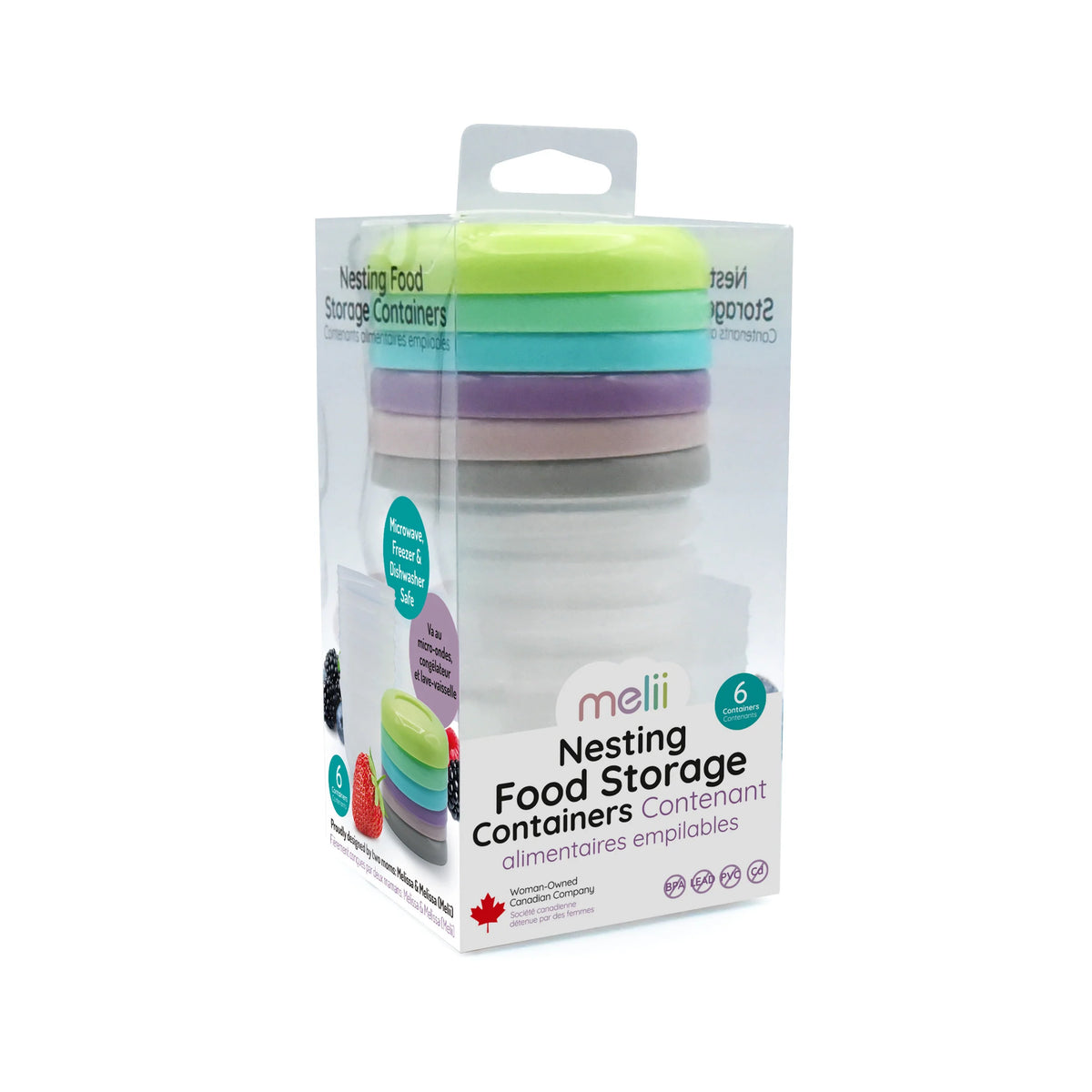 Pack de 6 Contenedores Plásticos Apilables | Melii