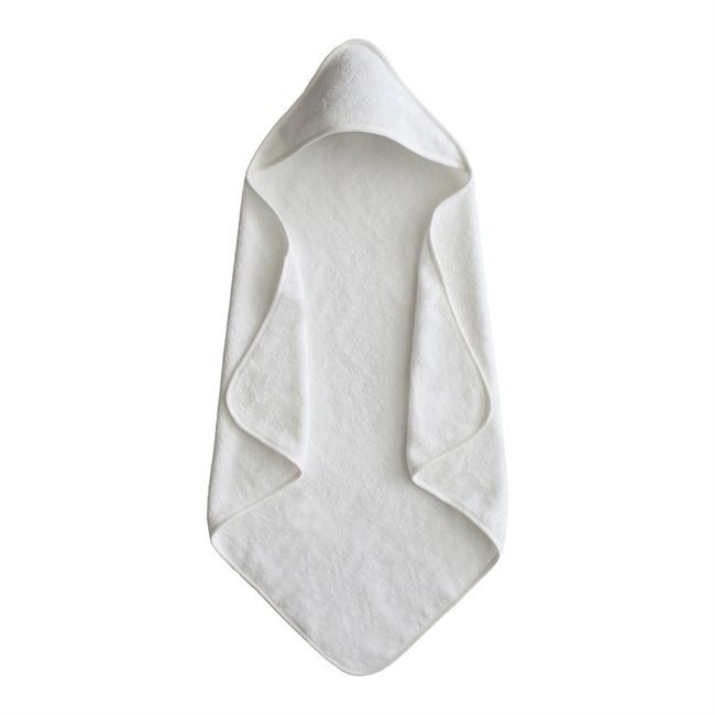 Toalla de Algodón Orgánico con Capucha para Bebé - Blanco | Mushie