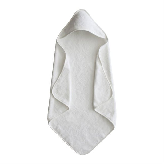 Organic Cotton Hooded Baby Towel - White
