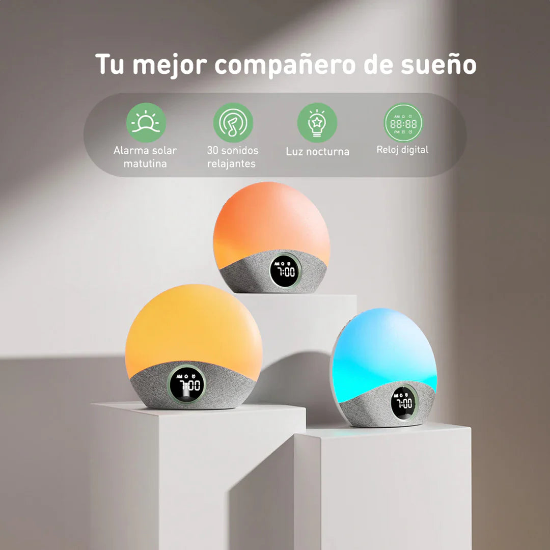 Ruido Blanco y Alarma con Luz de Amanecer | MomCozy