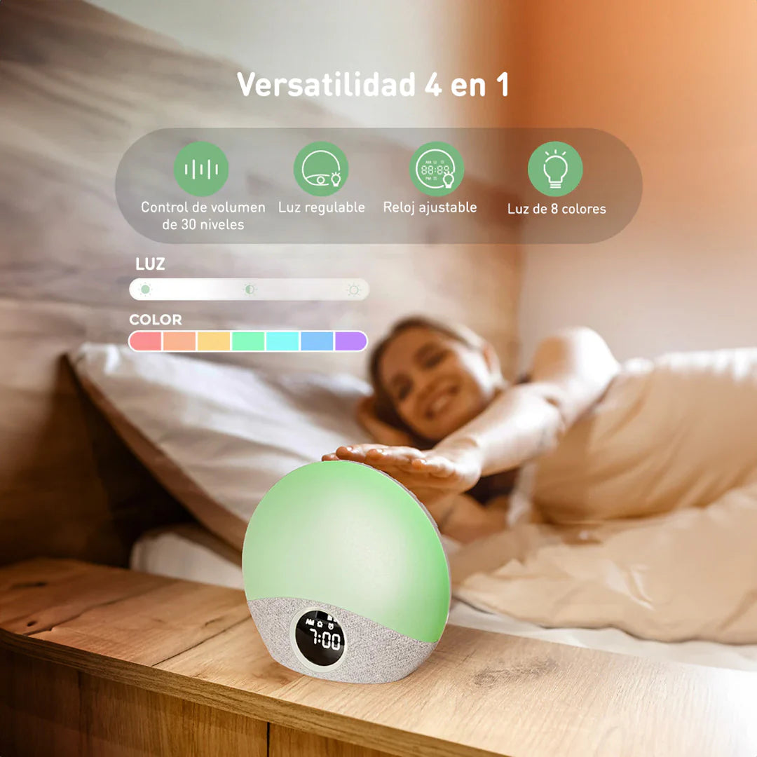 Ruido Blanco y Alarma con Luz de Amanecer | MomCozy