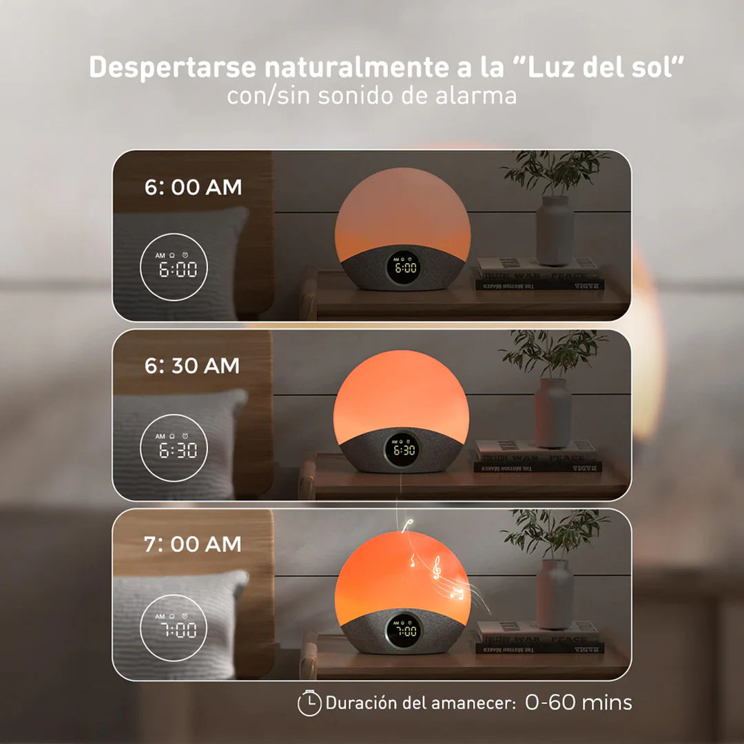 Ruido Blanco y Alarma con Luz de Amanecer | MomCozy