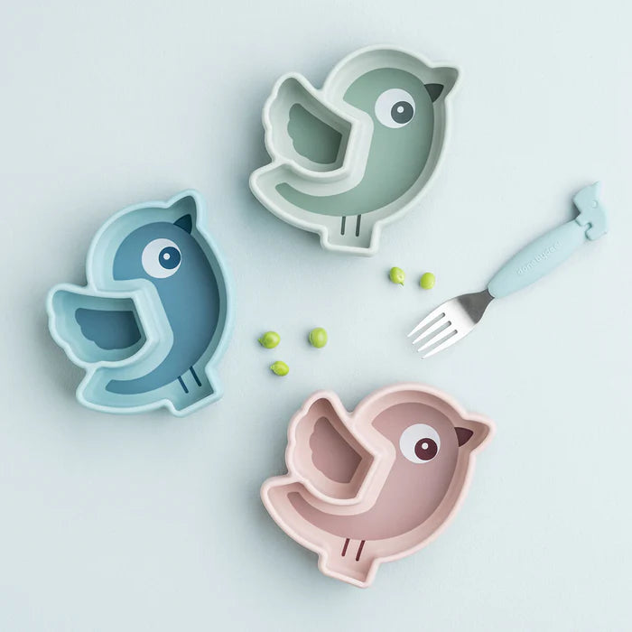 Plato Birdee para Snack Stick & Stay - Azul | Done by deer
