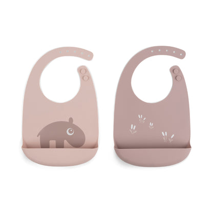 Set de 2 Baberos de Silicona Ozzo - Rosa