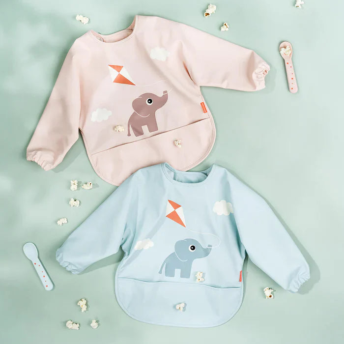 Babero Grande con Mangas y Bolsillo - Elefante - Rosa | Done by deer