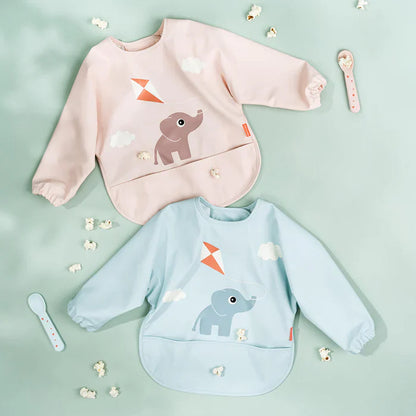 Babero Grande con Mangas y Bolsillo - Elefante - Rosa | Done by deer