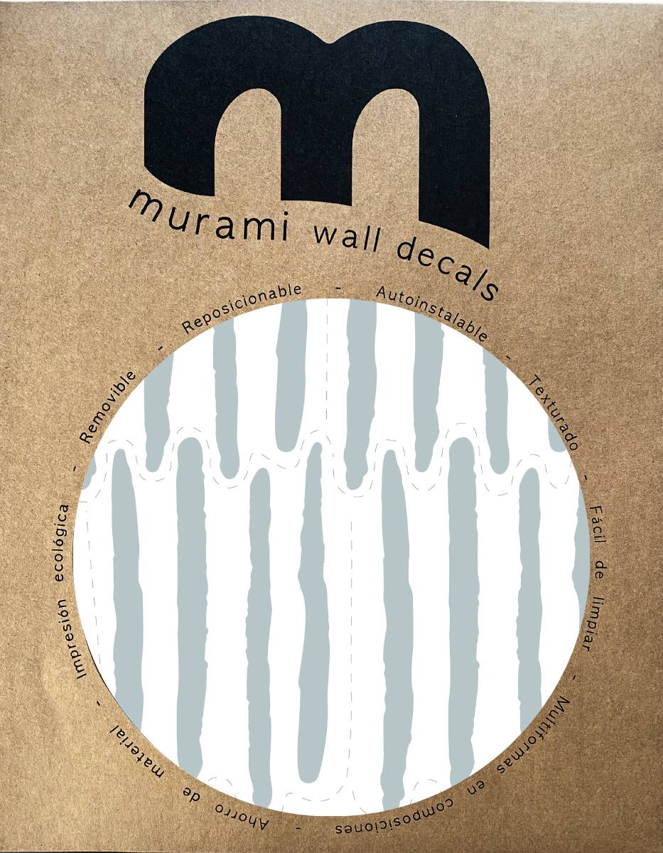 Stickers Decorativos Para Muros - 4 Líneas Celeste | Murami