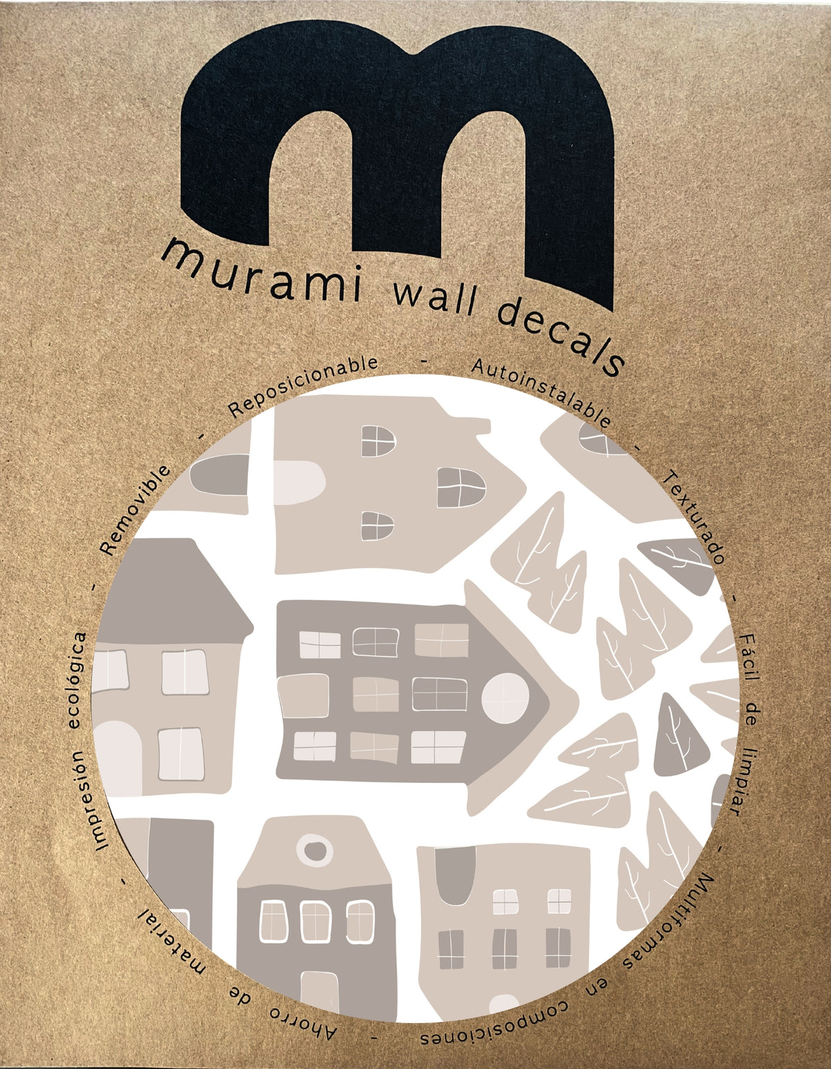 Stickers Decorativos Para Muros - Casitas S Taupe | Murami