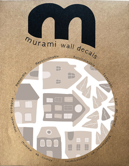 Stickers Decorativos Para Muros - Casitas S Taupe | Murami