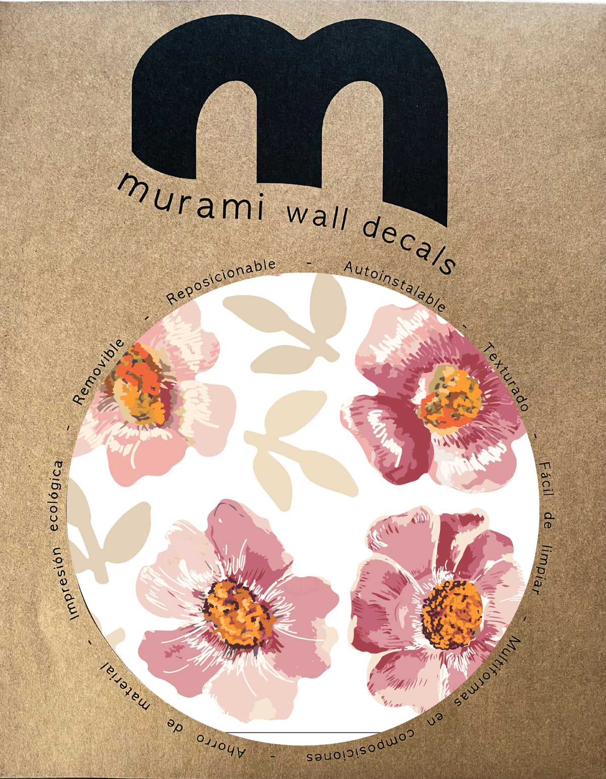 Stickers Decorativos Para Muros - Flor Rosada | Murami