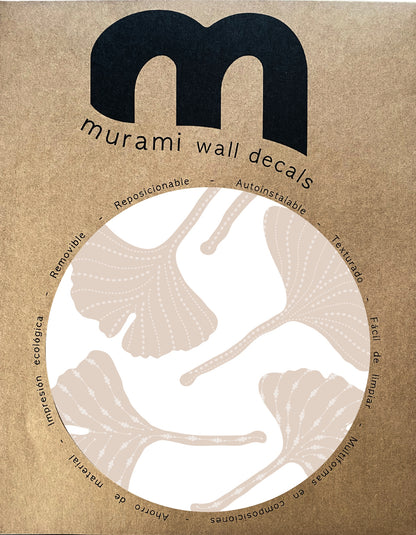 Stickers Decorativos Para Muros - Gingko Crema Dúo | Murami