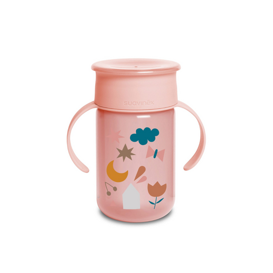 Taza de Entrenamiento 360° con Disco Antiderrame - Forest - Rosa | Suavinex
