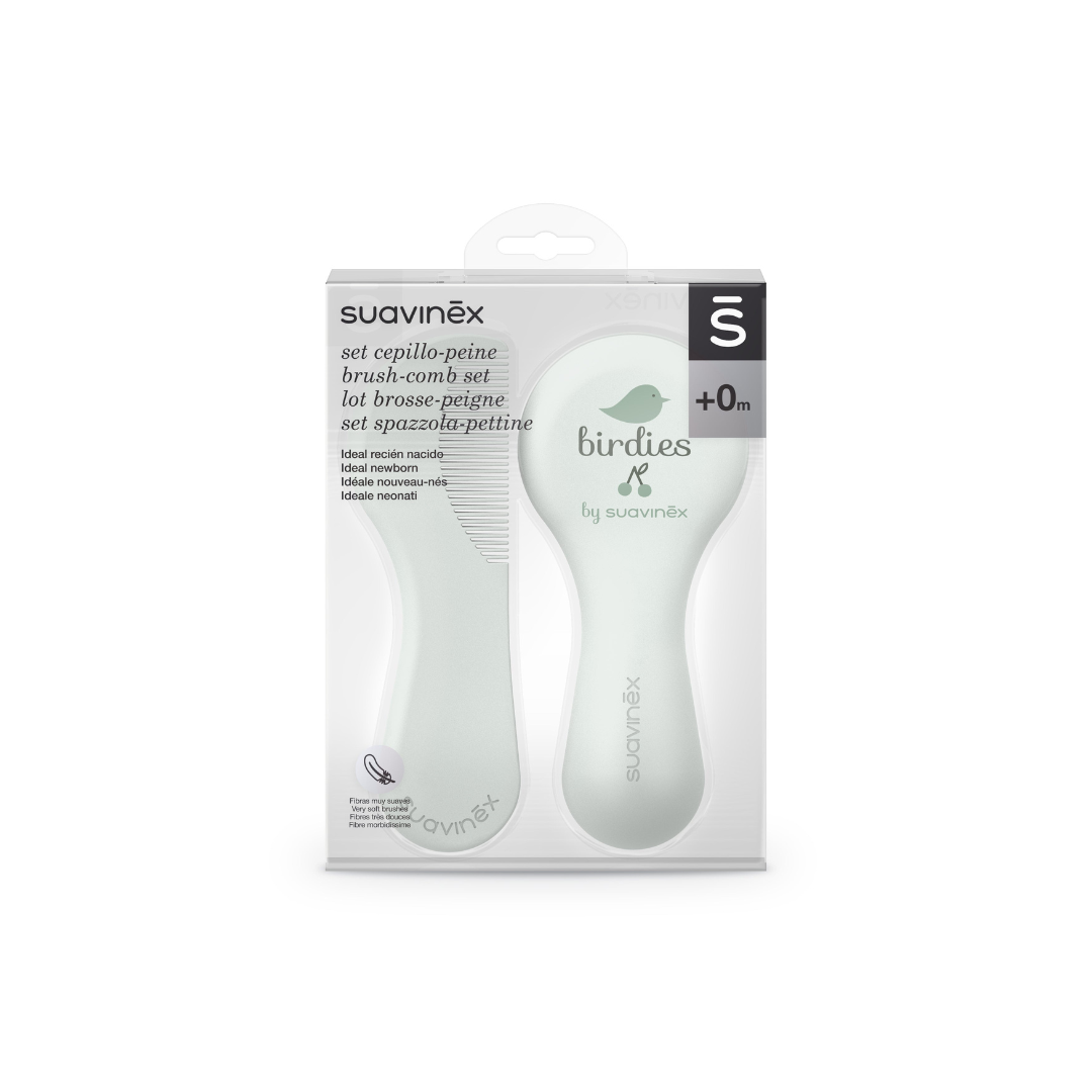 Pack de Cepillo + Peine Birdies - Verde | Suavinex
