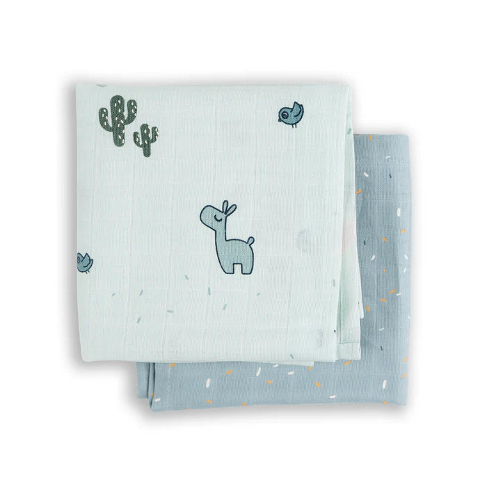 Pack 2 Muselinas Grandes GOTS - Lalee - Azul | Done by deer