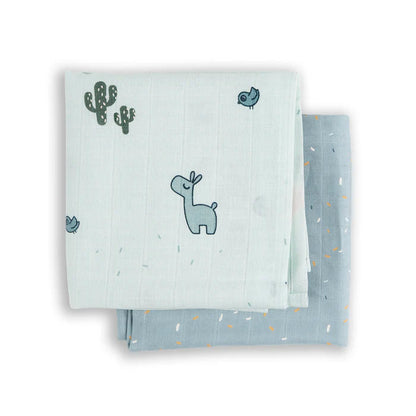 Pack 2 Muselinas Grandes GOTS - Lalee - Azul | Done by deer