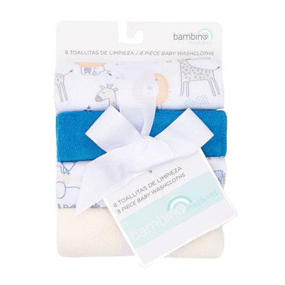 Pack de 8 Toallitas de Limpieza de Algodón - Safari Leon | Bambino