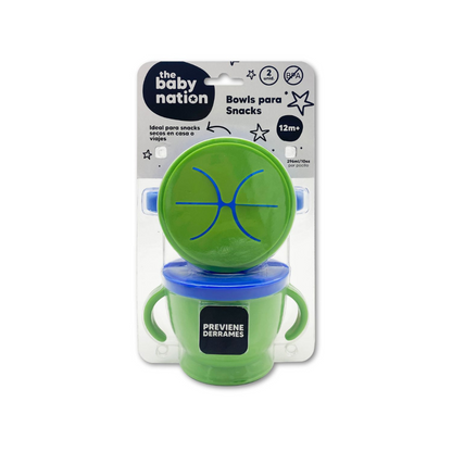 Pack de 2 Bowls para Snacks - Verde y Azul | The Baby Nation