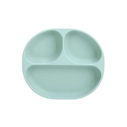 Plato de Silicona con Succión y Divisiones - Azul | The Baby Nation