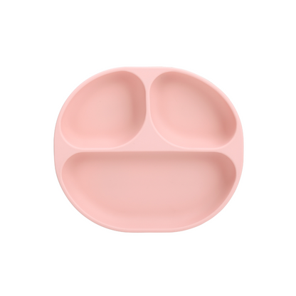 Plato de Silicona con Succión y Divisiones - Rosa | The Baby Nation