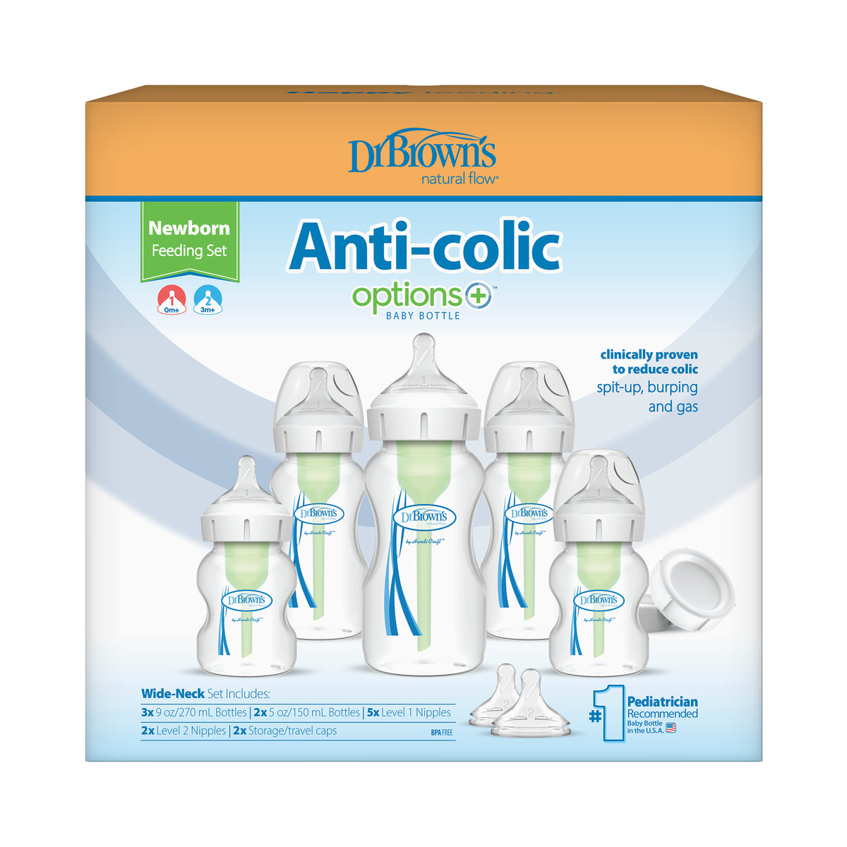 Set Recién Nacido Boca Ancha Options+ | Dr. Brown's