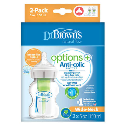 Pack de 2 Mamaderas Anticólicos Boca Ancha - 150ml | Dr. Brown's