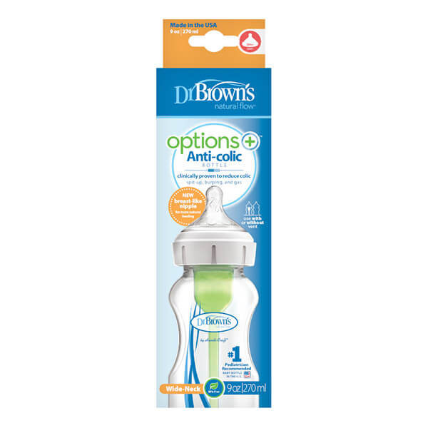 Mamadera Anticólicos Boca Ancha - 270ml | Dr. Brown's