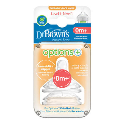 Pack de 2 Tetinas Boca Ancha | Dr. Brown's