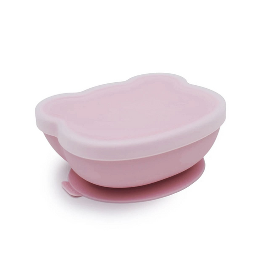 Bowl Oso con Ventosa y Tapa - Rosa Viejo | We Might Be Tiny