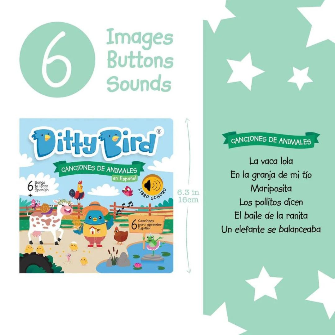 Libro Interactivo - Canciones de Animales en Español | Ditty Bird