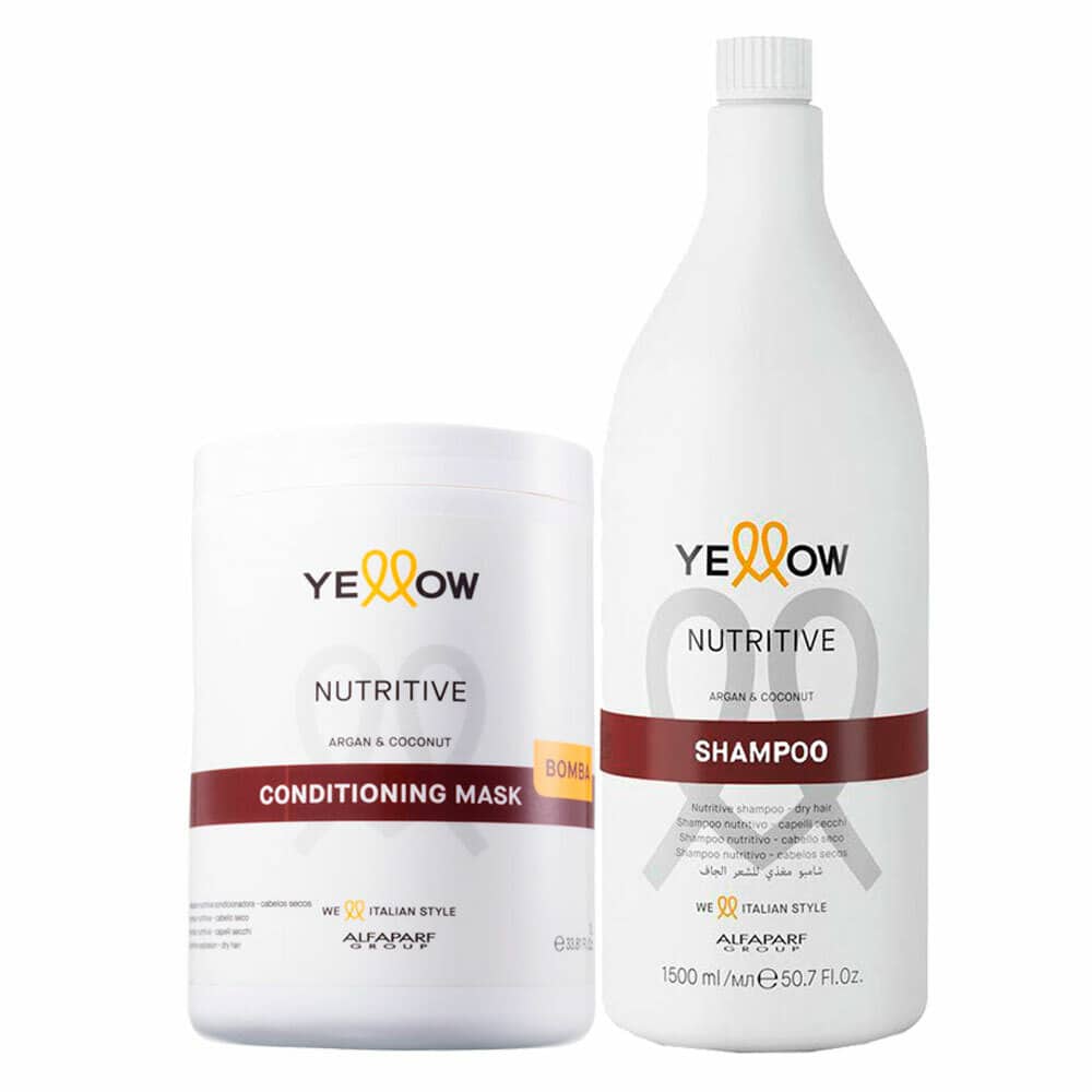 ALFAPARF YELLOW NUTRITIVE COCONUT SHAMPOO 1500ML – MASK 1000ML