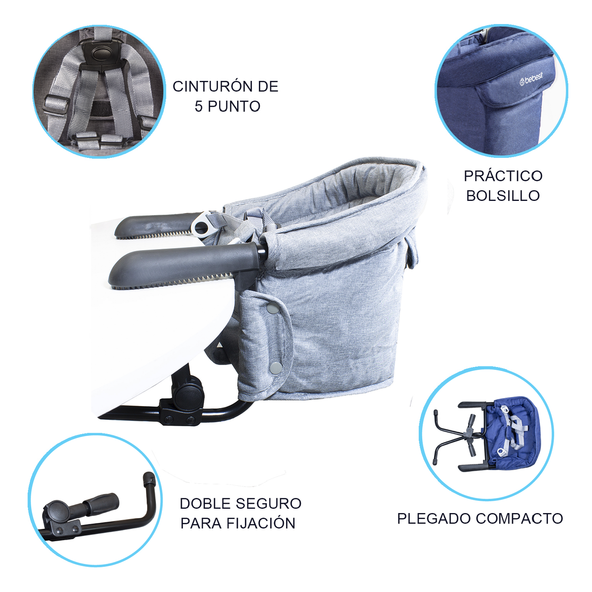 Silla de Comer Eat & Bear - Gris | Bebesit