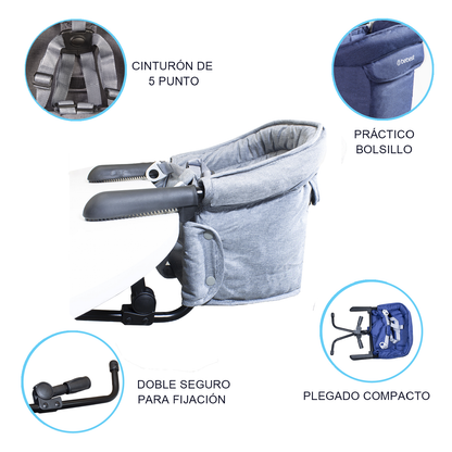 Silla de Comer Eat & Bear - Gris | Bebesit