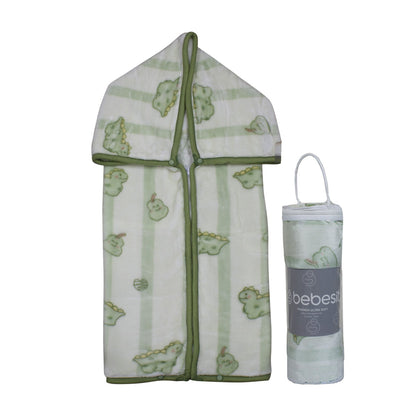 Saco con Broche Ultra Soft 80x110 cm - Dino Verde | Bebesit