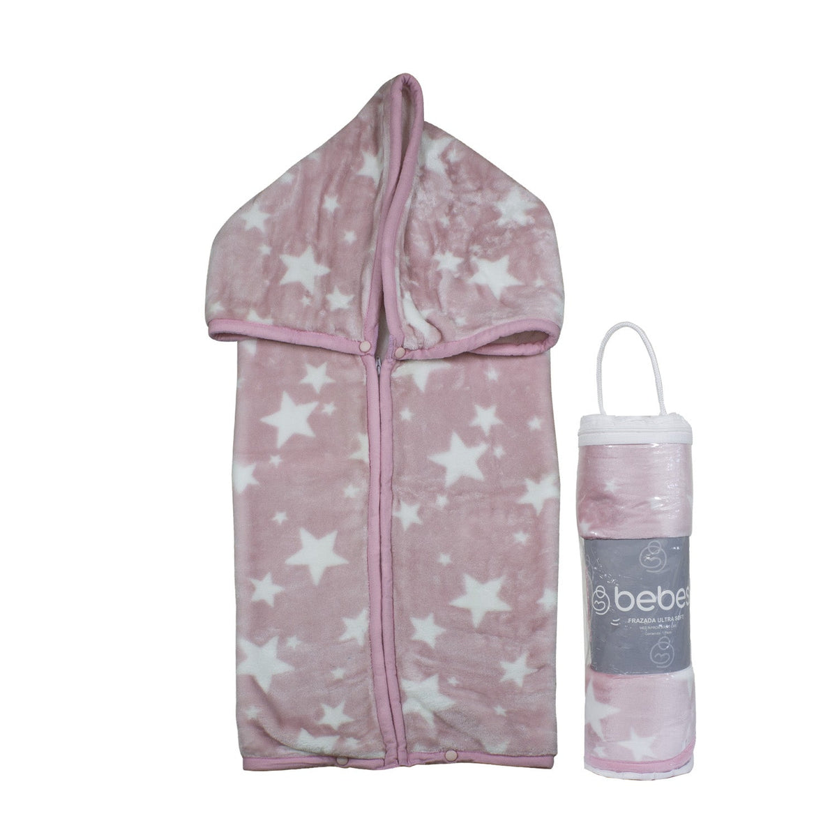 Saco con Broche Ultra Soft 80x110 cm - Estrella Rosado | Bebesit