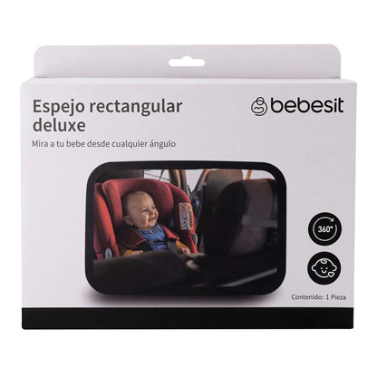 Espejo Retrovisor Deluxe para Auto Ajustable 360° para ver Silla de Bebé | Bebesit