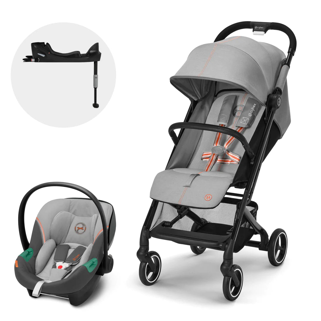 Travel System: Coche Beezy + Silla Aton S2 + Base - Lava Grey | CYBEX